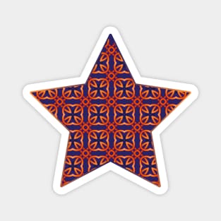 Retro Patterned Star Magnet