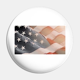 American Flag Paint Sticker Pin