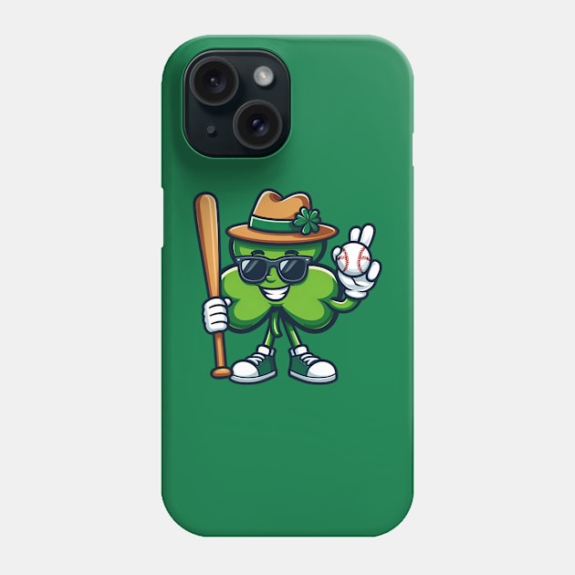 Shamrock Baseball Funny St Patricks Day Boys Kids Phone Case by HBart