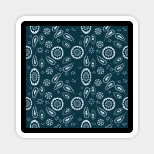 pattern with leaves and flowers paisley style Magnet