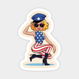 4th Of July Pin Up Girl Magnet
