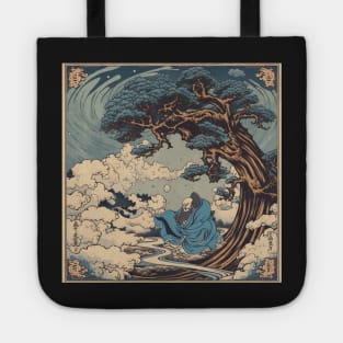 Hokusai-inspired Woodblock Print: The Wind in the Trees Tote
