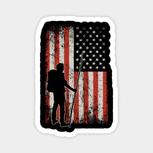 USA Flag Hiking Magnet