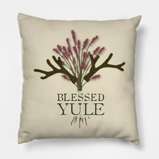 Blessed Yule - Herbs and Antlers Pillow