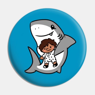 Shark Pup Morgan & Their Doll (Medium Tones, Shag, Romper) Pin