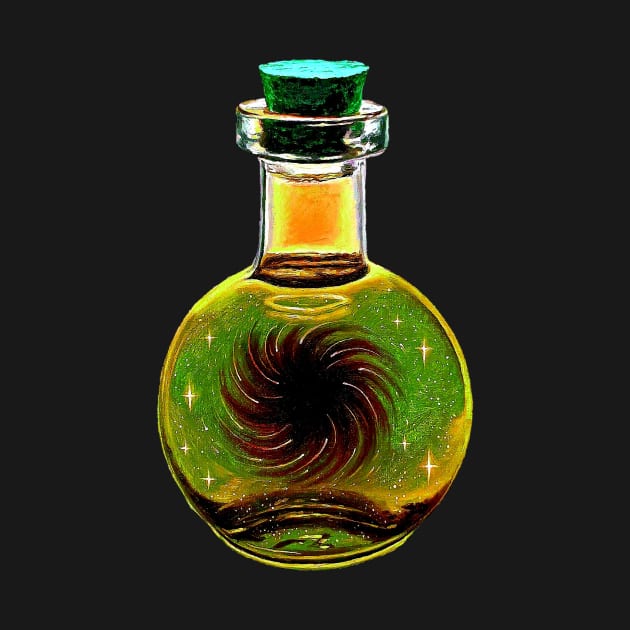 Black hole galaxy potion - fantasy art by LukjanovArt