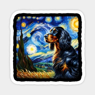 Starry Gordon Setter Dog Portrait - Pet Portrait Magnet