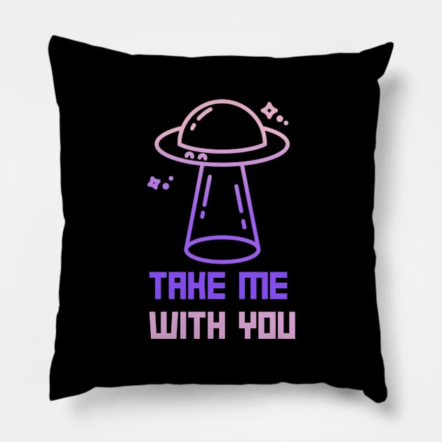 Cute Funny UFO Spaceship Abduction Shirt Introvert Motivational Inspirational Sarcastic Space Aliens Galaxy Planets ET Extraterrestrial Ufology NASA Paranormal Scifi Love Ovni Gift Idea Pillow by EpsilonEridani