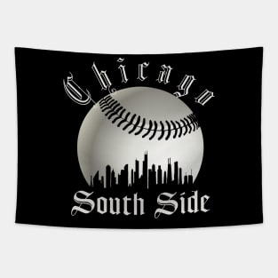 Vintage Chicago City Skyline White Baseball South Side S.O.X Tapestry