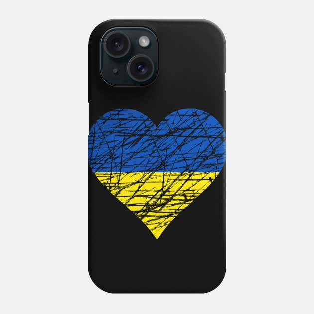 Ukraine Flag Heart Shirt Ukrajina Phone Case by Scar