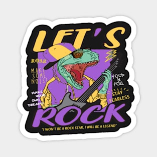 let's rock dinosaur design - Gifts Magnet