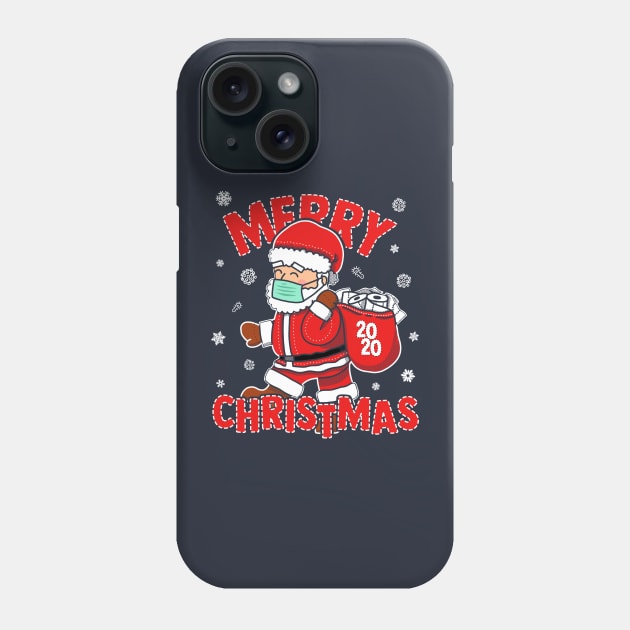 Merry Christmas 2020 Santa Wearing Mask Bring Toilet Paper Phone Case by ShirtHappens