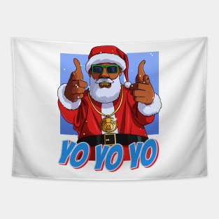 Black Santa Claus Hip Hop Christmas Tapestry