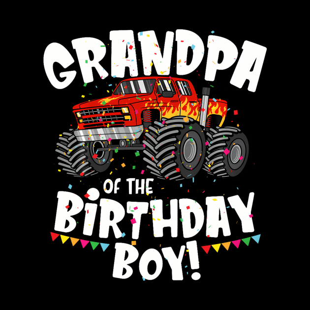 Monster Truck Grandpa Of The Birthday Boy Gift For Him by Zoe Hill Autism