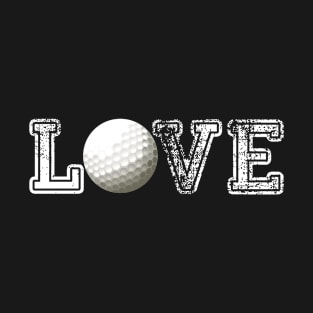 Golf distressed ball t shirt cute dad mom love T-Shirt