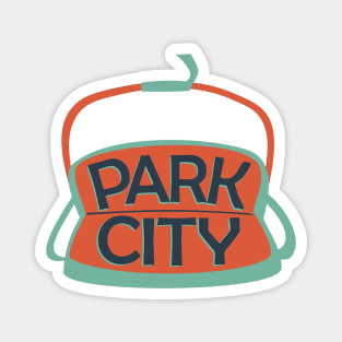 Park City Chairlift Orange Turquoise Magnet