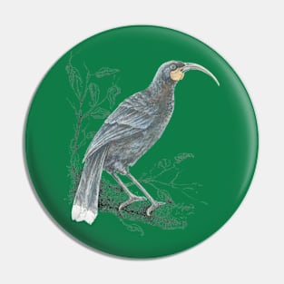 Huia, Native bird of New Zealand Pin