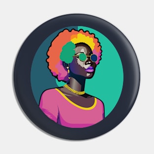 80s popart black girl, vibrant colors, face only Pin