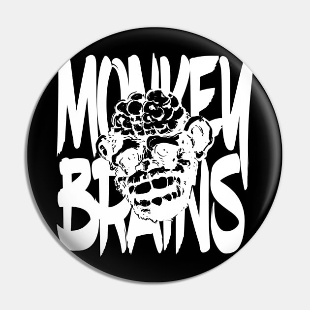 Monkey Brains Logo Black Shirt Pin by GodsBurden