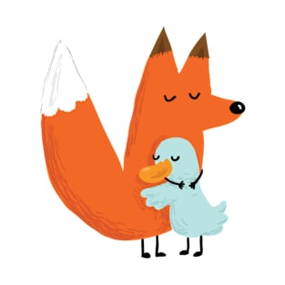 Fox & Duck - Hug by The CatBears T-Shirt