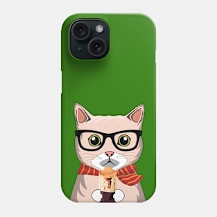 Funny Chocolate Coffee Cat Phone Case