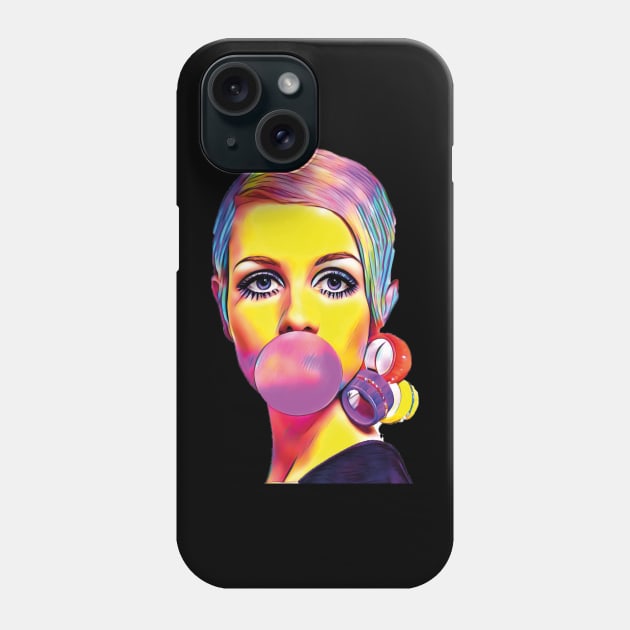 Girl with gum retro Phone Case by Print&fun