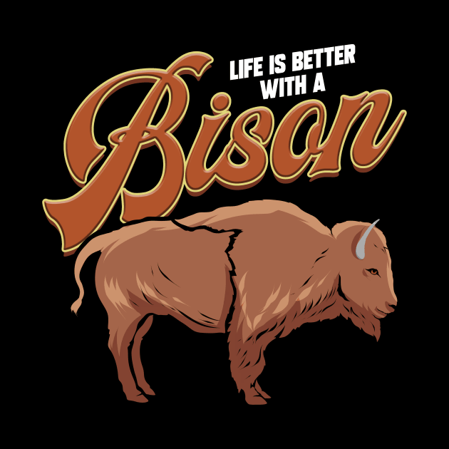 Bison Buffalo Lover Gift by ChrisselDesigns