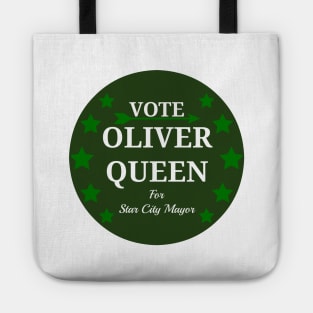 Vote Oliver Queen For Star City Mayor - Green Arrow Button Design Tote