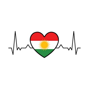 Kurdistan flag heart heartbeat origin T-Shirt