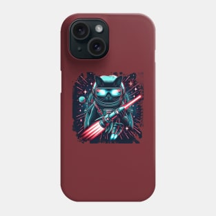 Galactic Guardian Cat: Space Sword Spectacle Phone Case