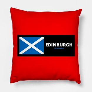 Edinburgh City with Scottish Flag Pillow