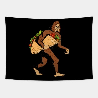 Bigfoot Carrying Taco Tapestry