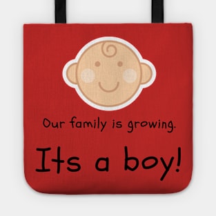 Love this 'Our family is growing. Its a boy' t-shirt! Tote