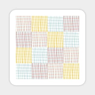 Modern Gingham Checker | pastel pink, blue, and yellow Magnet