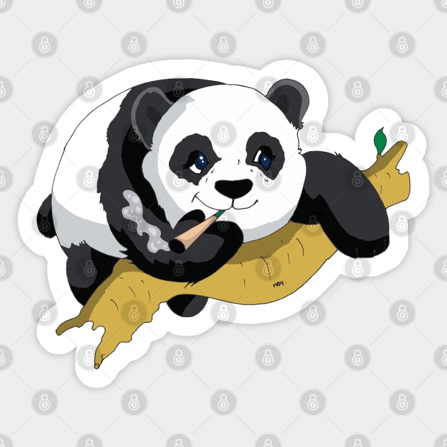 Panda Smoking Weed - Stoner Art - Sticker | TeePublic