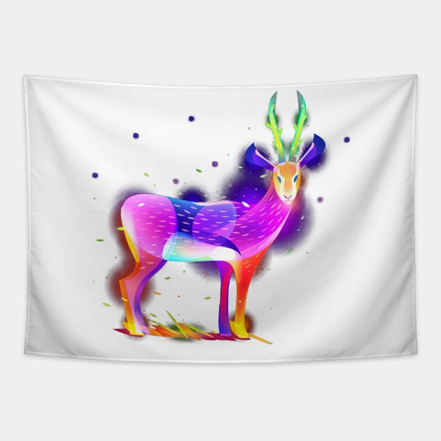 Spiritual Deer Tapestry by GzClaudia