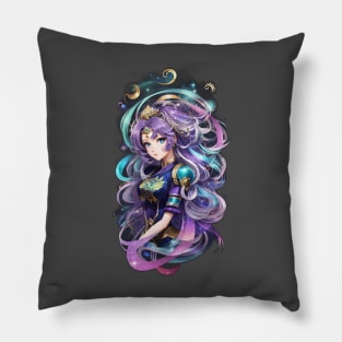 Wisdom of the Serpent: Enlightening AI Anime Character Art in Ophiuchus Pillow