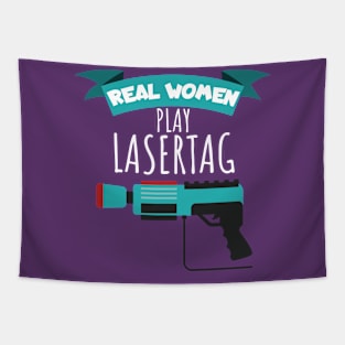 Real women play lasertag Tapestry