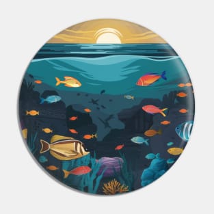 Retro Vintage Great Barrier Reef Adventure Pin