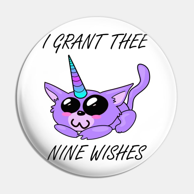 Unicorn Kitty Grants 9 Wishes Pin by SubtleSplit