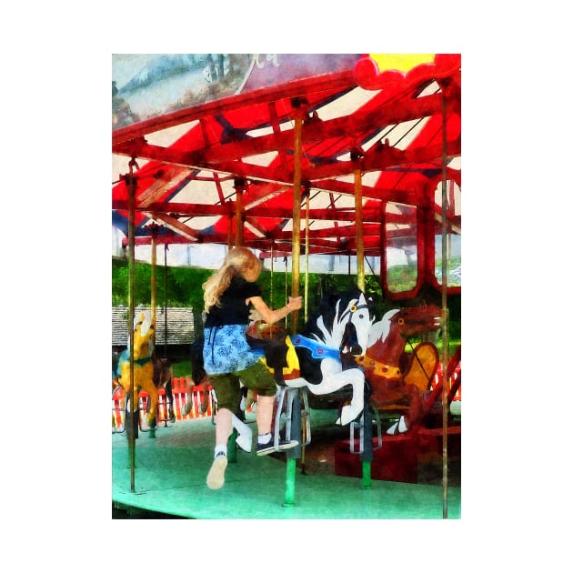 Carnival Midway - Girl Getting on Merry-Go-Round by SusanSavad