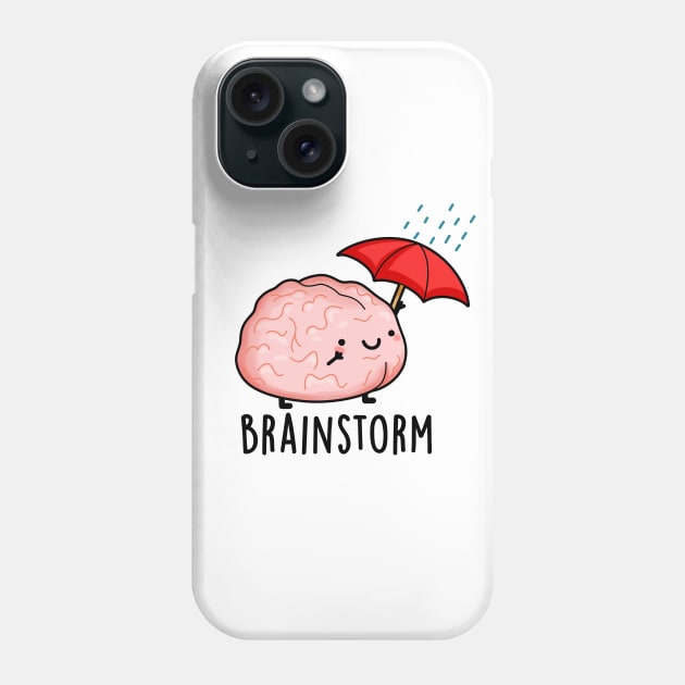 Brain Storm Cute Anatomy Pun Phone Case by punnybone