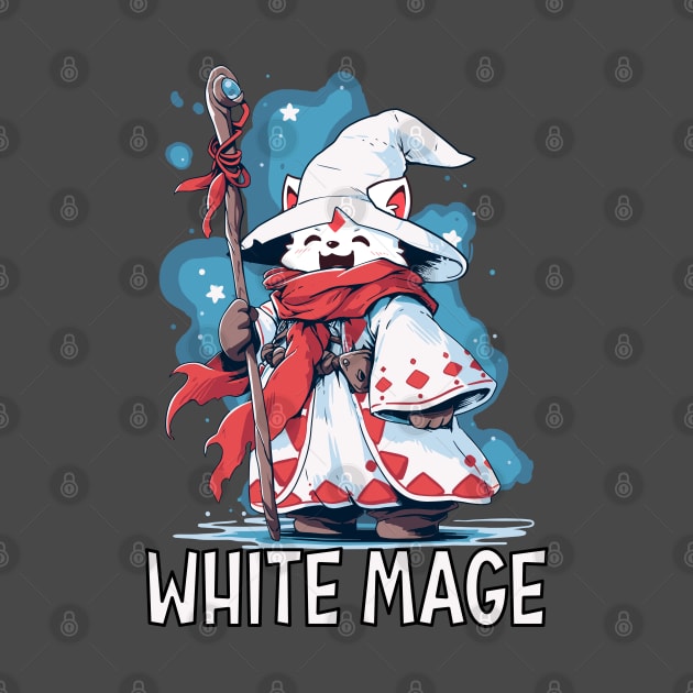 Cute dog white mage by Myanko