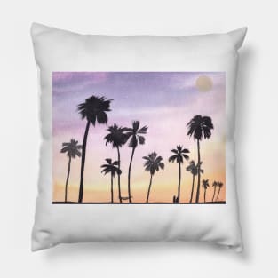 Tropical Nights in Paradise Watercolor Art Pillow