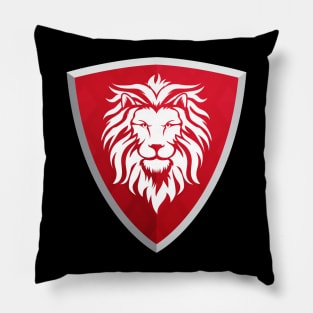 Red Shield with Lion Pillow