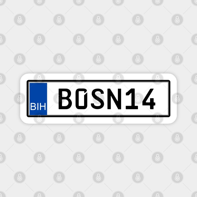 Bosnia car license plate Magnet by Travellers