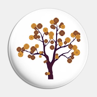 Autumn tree with yellow mandala leaves Pin