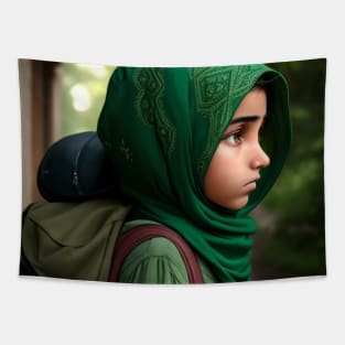 A beautiful girl Veiled with green eyes. Tapestry