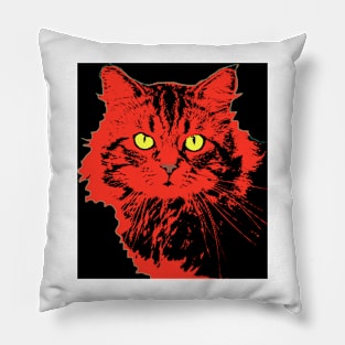 Pop cat red black Pillow