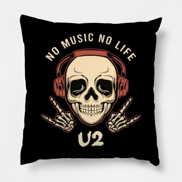 No music no life u2 Pillow by PROALITY PROJECT